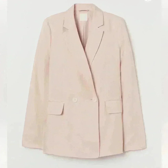BNWT H&M double-breasted Blazer  in Light Pink size M - Picture 1 of 3
